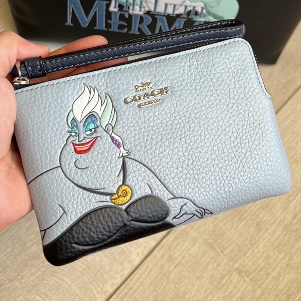 Disney X Coach Corner Zip Wristlet With Ursula
